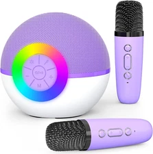 Mini Karaoke Machine for Kids Adults,Portable Bluetooth Speaker with 2 Wireless