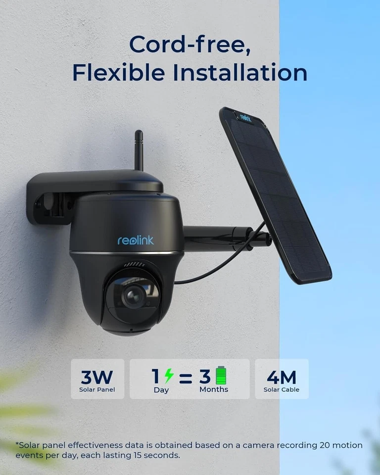 REOLINK 5MP Security Camera System Wireless Outdoor, Pan Tilt Battery Solar Cam - Image 4 of 4