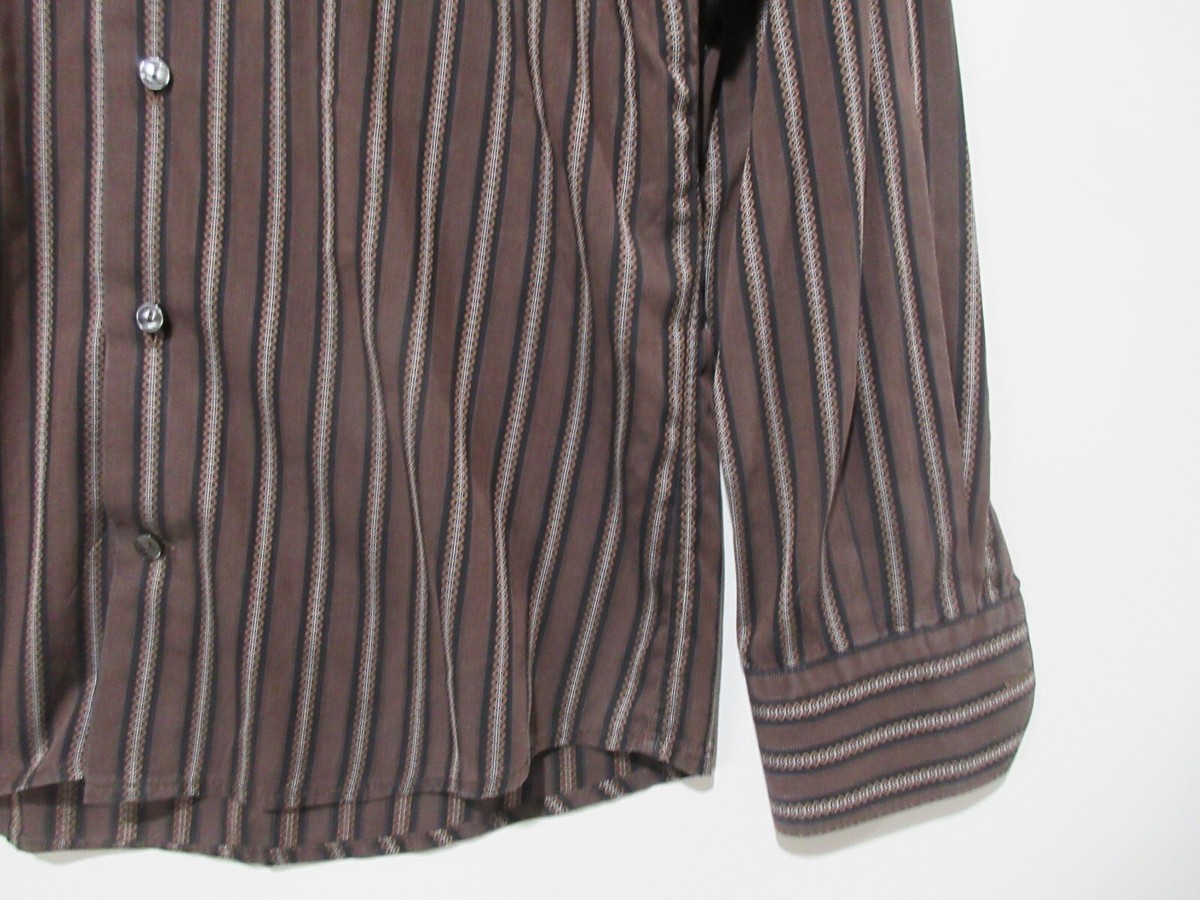 Sz 40 15 3/4 Versace Collection Trend Men Brown Stripe