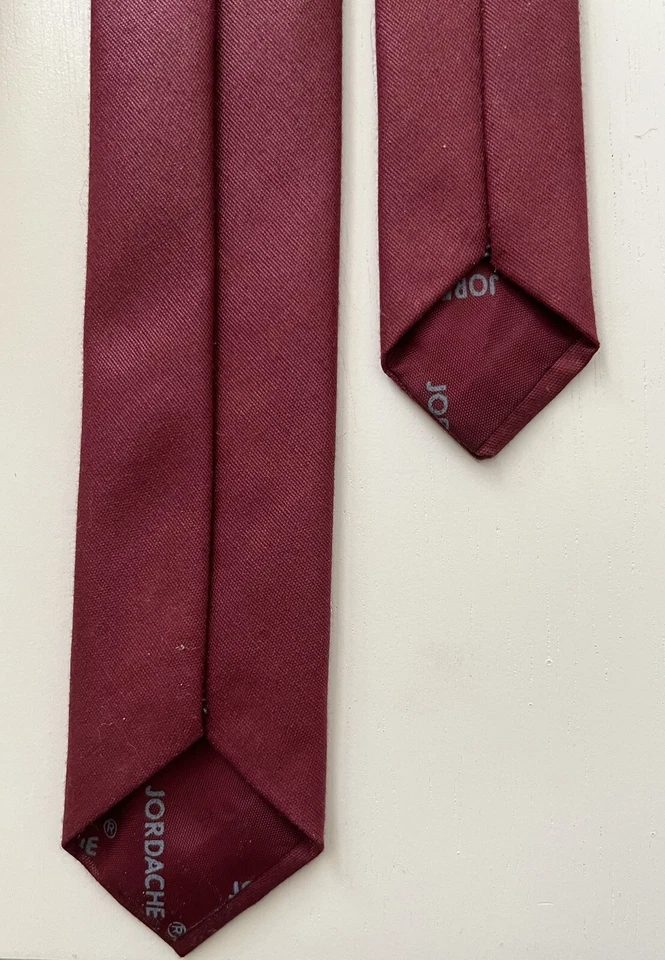 De Colección Años 80 Nueva Ola Jordache Rojo Profundo Flaco Corbata Estrecha Punk Foto 4 de 4