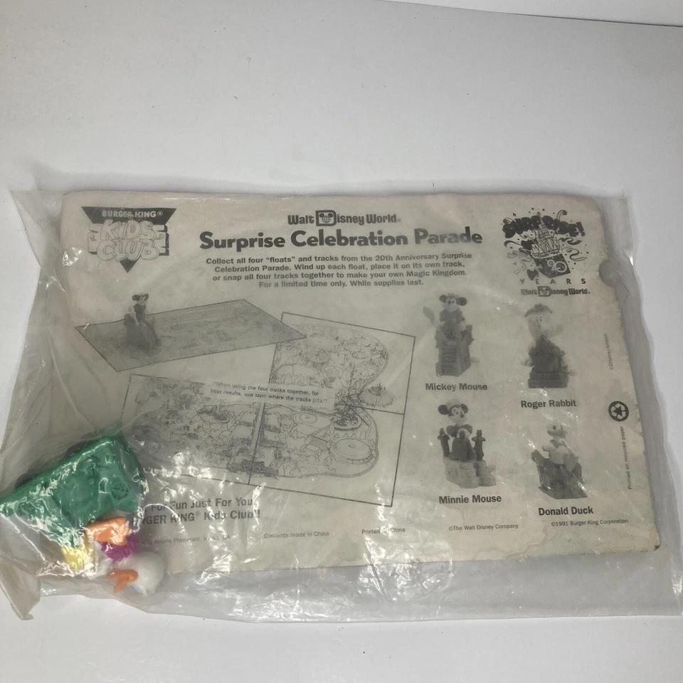 Burger King Disney Sorpresa Celebración Desfile Mapa Pato Donald RARO Juguete de Cuerda Foto 4 de 4
