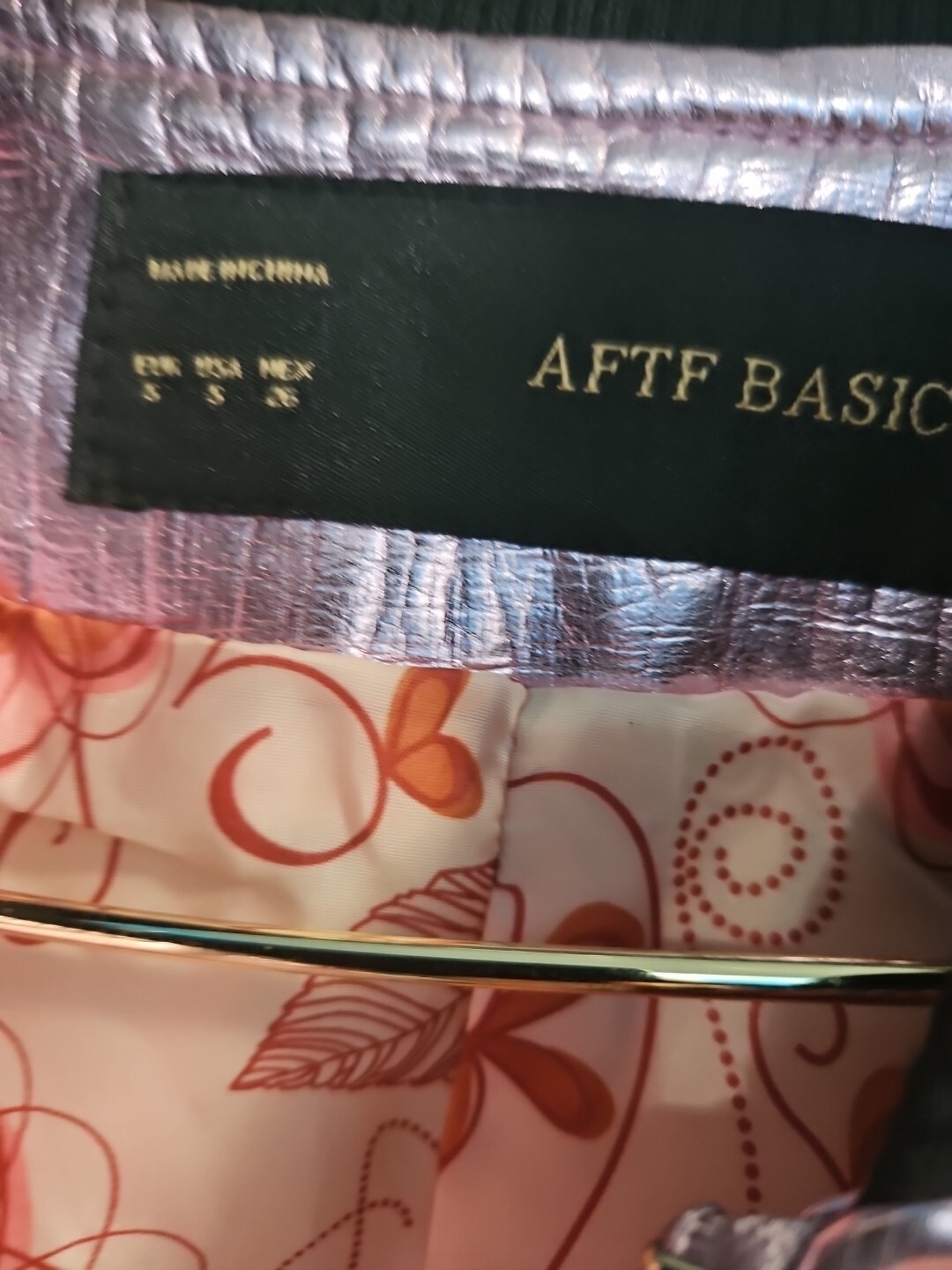 Size Small Pink AFTF Basic Bomber Jacket With Emb… - image 6