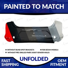 Rear Bumper 2019-2024 Mazda 3 Sedan Wo Blind Spot Painted To Match Ma1100234