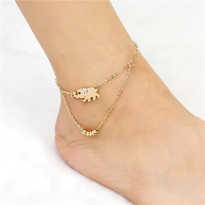 Barfuß Sandalen - Fußkettchen - Elefantenmode Gold für Alltag / Freizeit / Damen