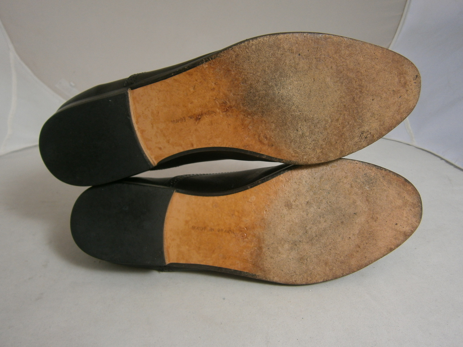 SAOLA Giorgio Brutini Mens Black Oxfords Size 10 Leather Upper & Sole Cap Toe Derby