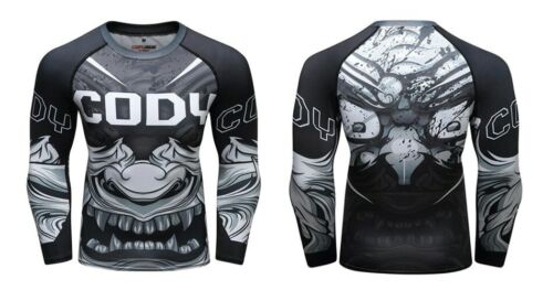 CODY LUNDIN ANIMAL Men BJJ MMA Rash Guard Long Sleeve Training Compression Shirt - Picture 16 of 21