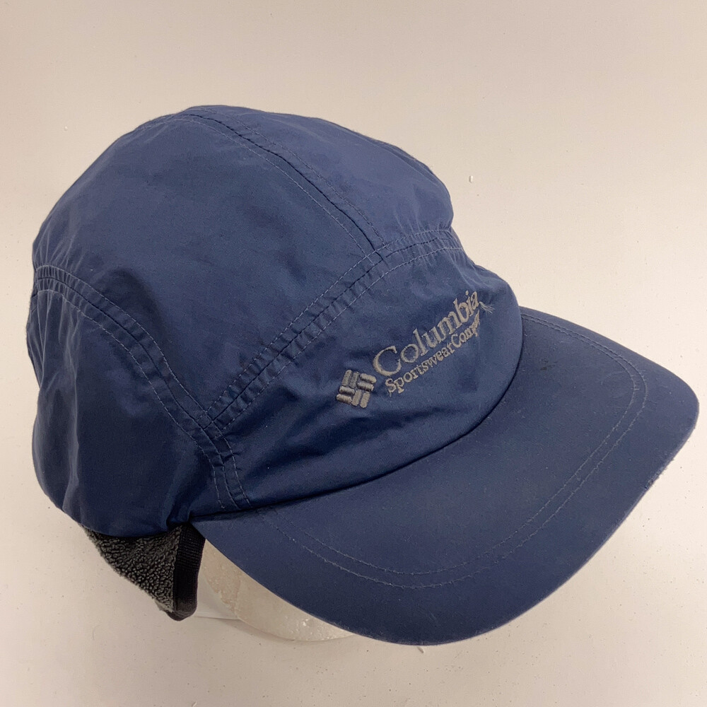 Sombrero de ala de invierno de cinco paneles azul oscuro forrado en lana Columbia