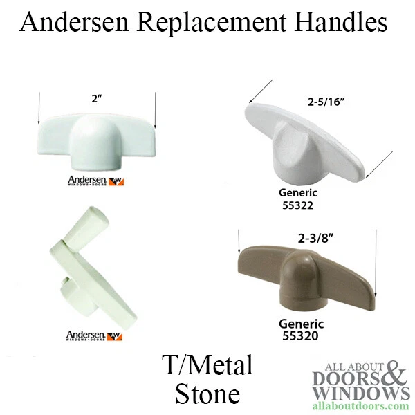 Andersen E-Z Casement Window Crank Handle T Metal Stone Window Handle 2 Inch - Image 3 of 4