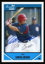 2007 Bowman JAKE SMOLINSKI Signed Card autograph AUTO NATIONALS RC