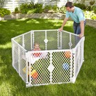 North State 8666 Superyard Classic Plastic 6 Panel Childrens Play Yard Area 