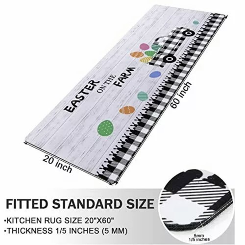 Happy Easter Egg Farm Laundry Room Rugs Runner 20 x 59'' Easter on the Farm - Picture 6 of 12