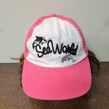 SeaWorld Baseball Cap Womens OS Pink White Shamu Dolphin Amusement Park 2017