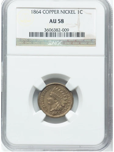 1864 Indian Cent~Copper-Nickel~Nice NGC AU-58