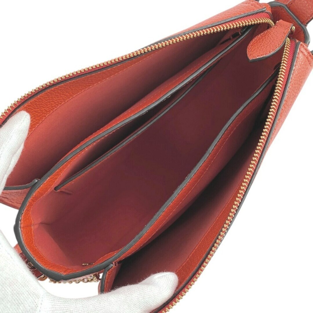 Miffy Mulberry Billie Shoulder Bag Leather Grain Coral Orange  