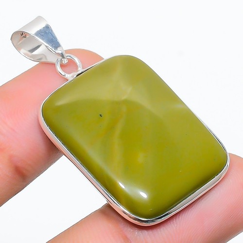 Polychrome Jasper Gemstone 925 Sterling Silver Gift Jewelry Pendant 1.69" Y135