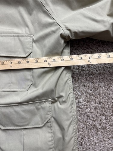 Woolrich Vintage 33801 Tan Trench Chore Winter Coat Mens L Flannel Wool Lined - Picture 4 of 15