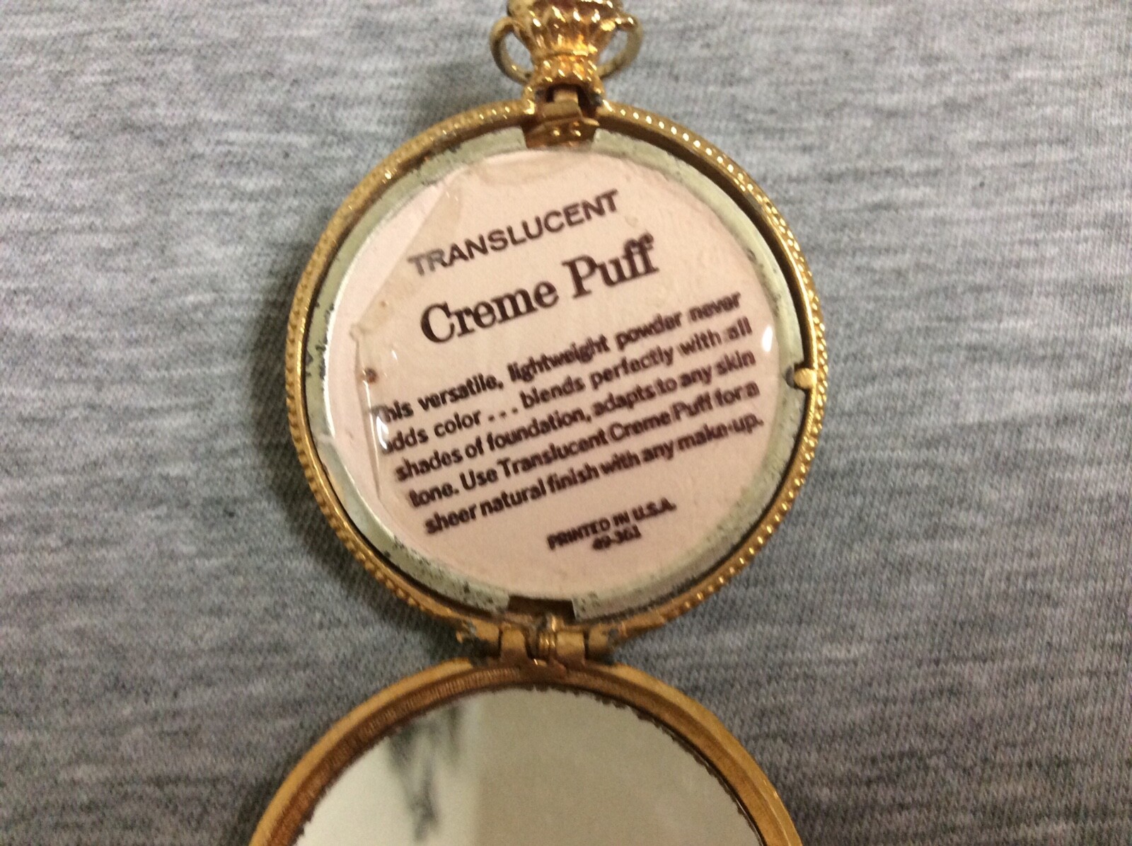 Vintage Max Factor Goldtone Victorian Watch Style Compact New