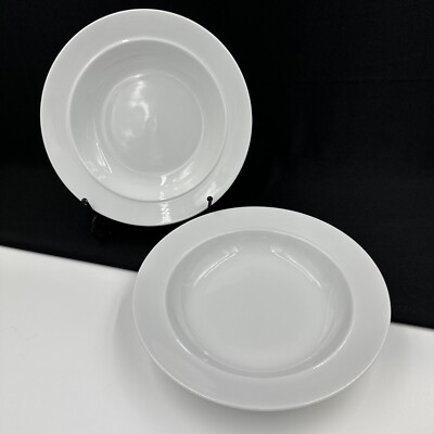 Dansk CAFE BLANC WHITE (2) 8 5/8  RIMMED SOUP /  CEAREL BOWLS THAILAND