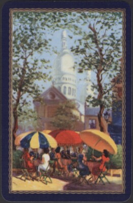 Playing Cards Single Card Old Vintage LADIES Bistro AL FRESCO CAFE Art Picture B