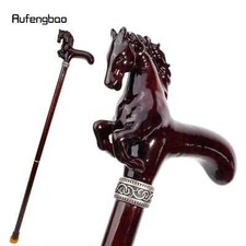 Brown Horse Wooden Fashion Walking Stick Decorative Cospaly Cane Wand 96cm