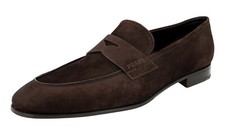 PRADA Suede Penny Loafer Dress Suit Shoes - 2DB185 Brown - NEW -  US 12 EU 45