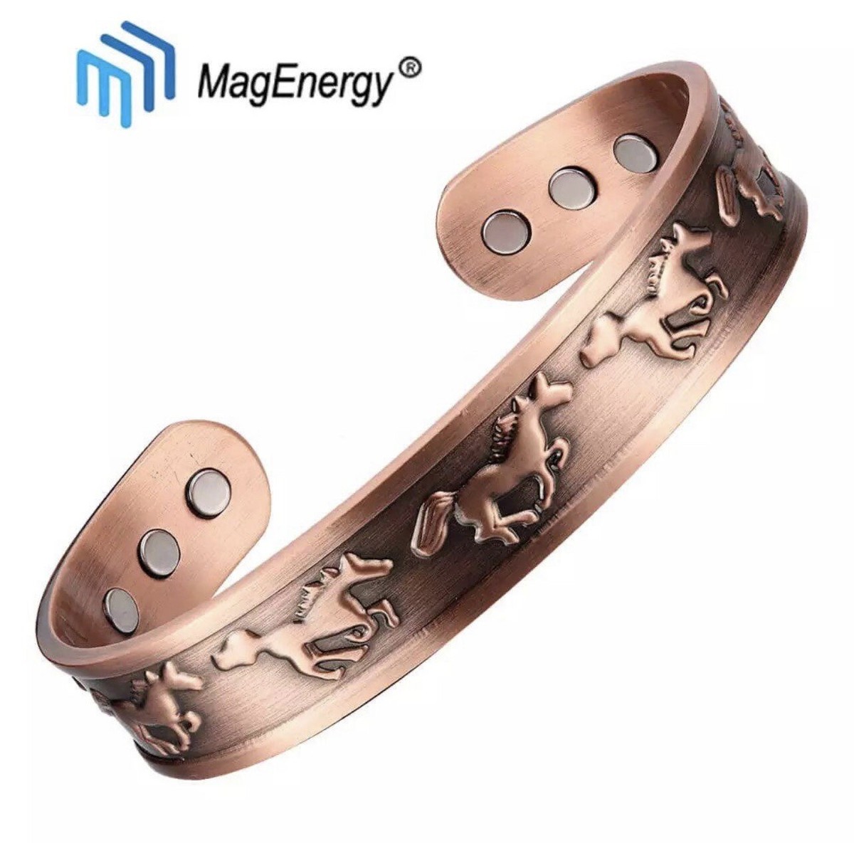 Pure Copper Magnetic Bracelet Arthritis Therapy Cuff Bangle Horse