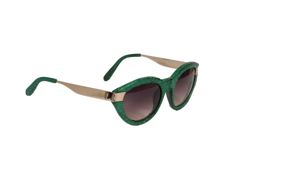 Gafas de sol Linda Farrow Luxe para mujer pitón ojo de gato verde piel de serpiente LFL/143/5 Foto 2 de 4