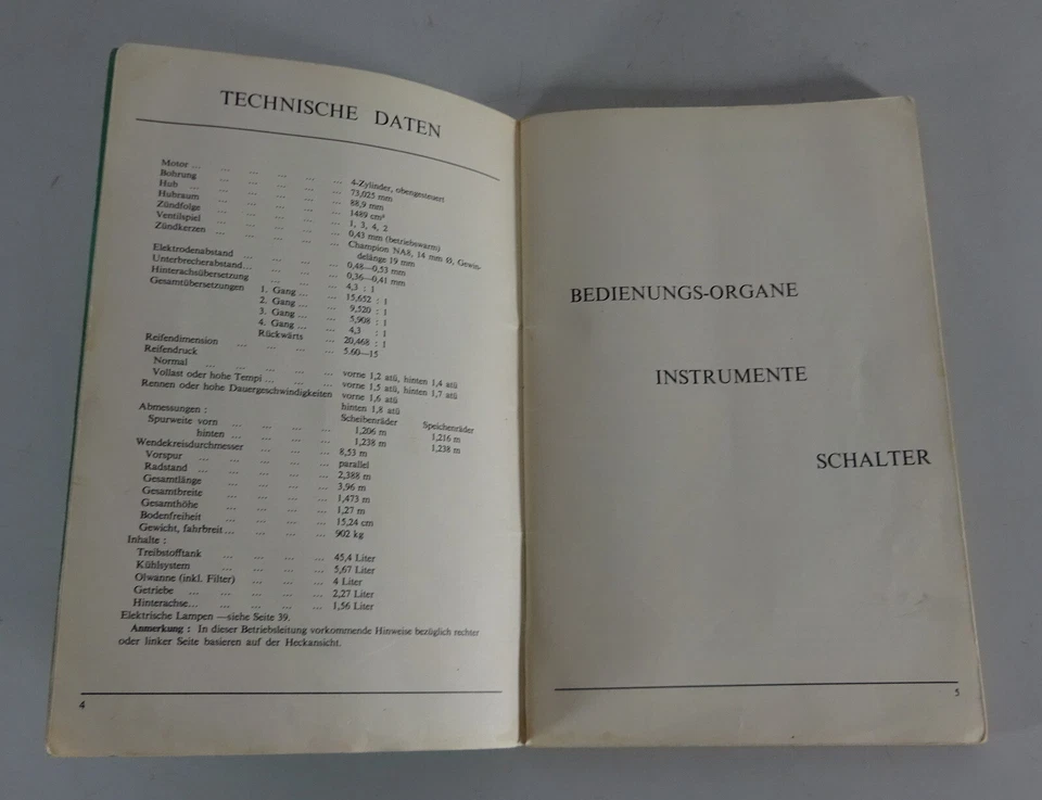Istruzioni D'Uso / Manuale MG A/MG A 1500 Stand Circa 1955/1956 - Immagine 3 di 4