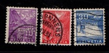 Switzerland 1934 Landscapes Scenes 10c, 20c, 30c  SG352, 354, 356 Used
