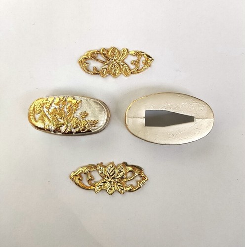 Pretty Flower Fuchi Kashira Menuki On Handle For Japanese Katana Sword Wakizashi - Picture 4 of 6