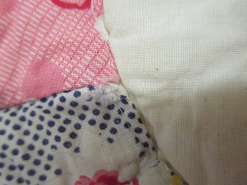 Trapunta vintage anni 40 rosa e bianco piatto Dresda - Foto 14 di 14
