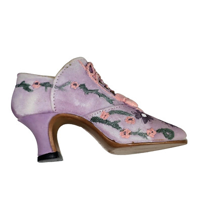 Direct Connection Industry Miniature Floral Shoe Hand Painted 1997-2000 3in Pink