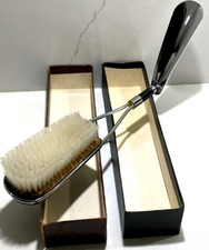 Shoe Horn Clothes Brush Swank expanding stainless combo Travel vintage1960' RARE