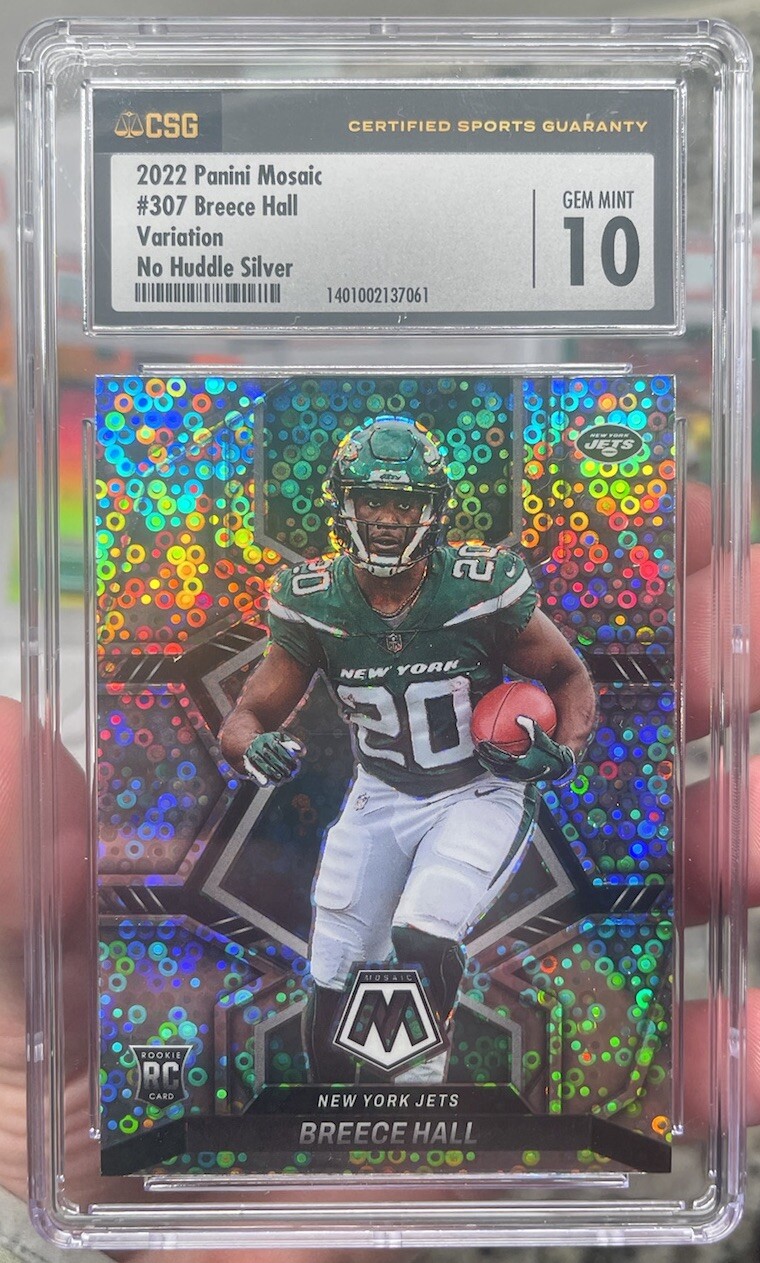 2022 BREECE HALL RC~CSG-10~NY NEW YORK JETS~Mosaic No Huddle Silver~🔥🔥