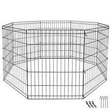 2X 24" Dog Playpen Crate 8 Panel Fence Pet Play Pen Exercise Puppy Kennel Cage