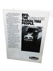 1971 BF Goodrich Tires John Cordts Tirebird Watkins Glen Original Print Ad vinta