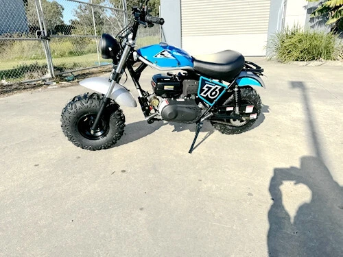 MB200X TrailMaster Hurricane Mini Bike Coleman Full sized REC-REG E-start BLUE - Picture 2 of 20