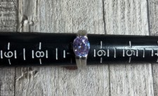 Pink Cubic Zirconia Silver Ring Size 6 1/2