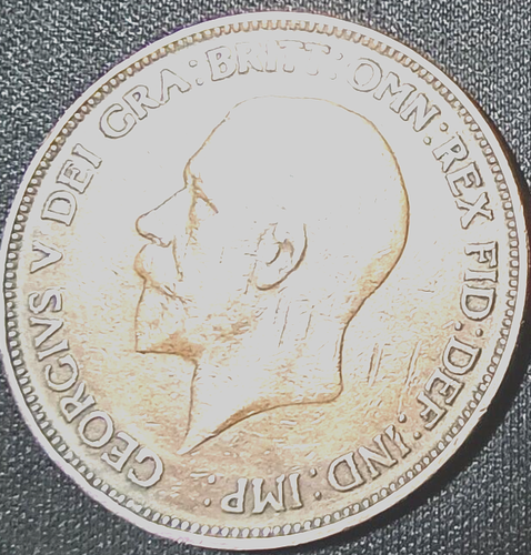 1930 One Penny George V HarderYear Sp#4055 - Picture 2 of 2