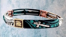 Christian Cross Stretch Bracelet Faith Gift Metal Bracelet