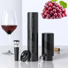 Electric Wine Opener, Automatic Cordless Wine Bottle Opener kit 4in1 Foil Cutter