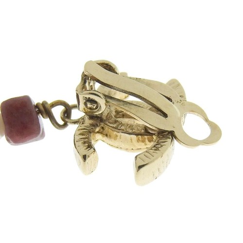 CHANEL Earrings AUTH Coco CC Logo Mark Vintage Gold Logo Colored Stones Pearl - Picture 6 of 12