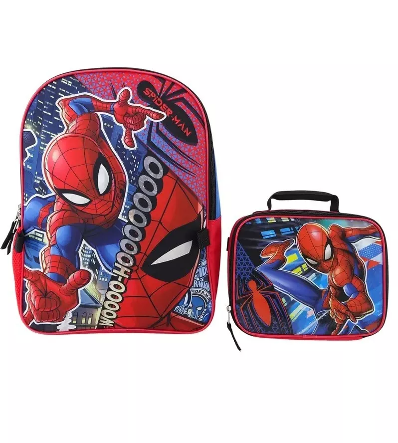 Marvel Spiderman Boys Bookbag Backpack Bag Lunch Box School Toy Gift Avengers 16