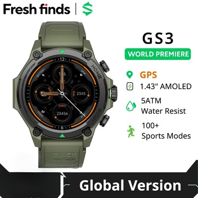 Smart Watch Global Version 1.43''Display 5ATM 21 Day Life GPS Satellite Position