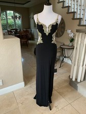 438 NWT BLACK LA FEMME PROM/PAGEANT/FORMAL DRESS/GOWN 20965 SIZE 8