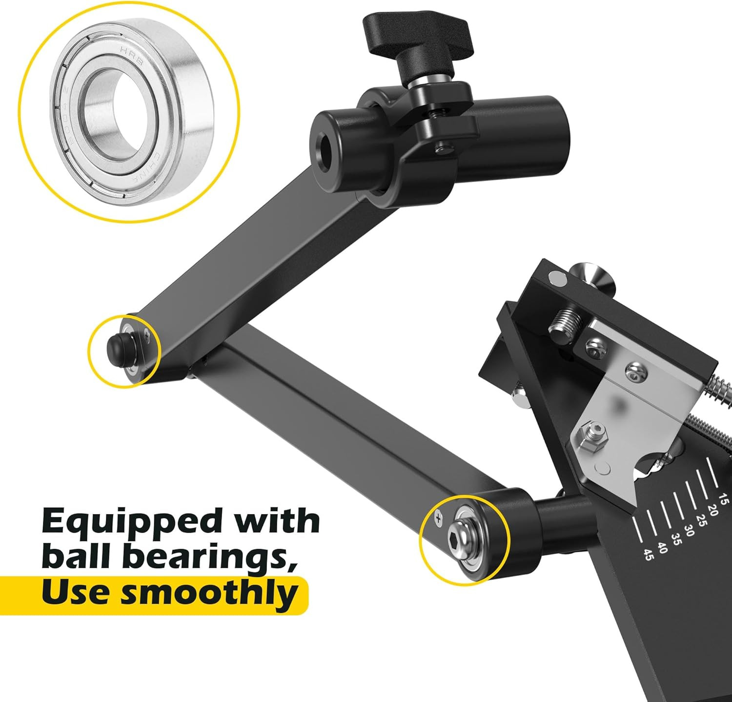 Lawn Mower Blade Sharpener with Adjustable Frame for Angle Grinder, Black