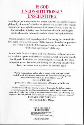 *SIGNED* Reason in the Balance: the Case Against Naturalism Phillip E. Johnson - Picture 2 of 3