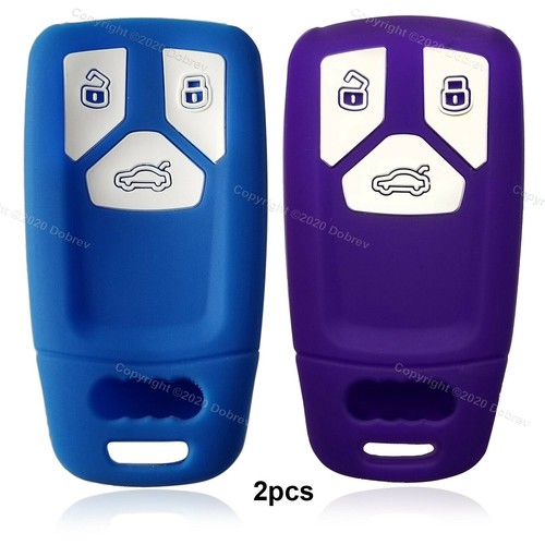 2pcs Silicone Rubber Case Protector Holder Fob Cover for Audi Smart Remote Key - Picture 2 of 4