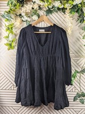 Urban Outfitters Women's Black Flowy Long Sleeve Dress Dotted Size XS