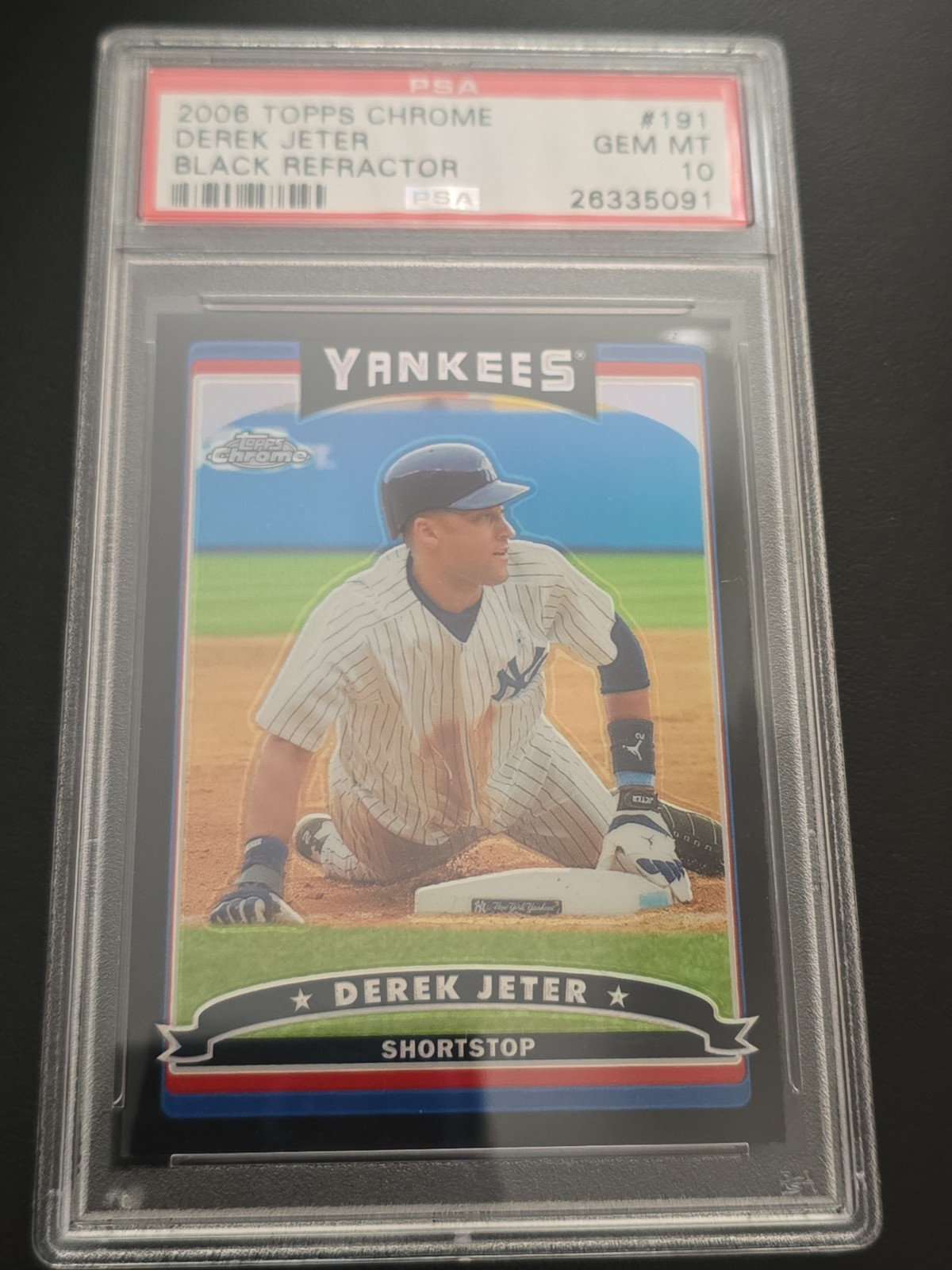 2006 Topps Chrome Derek Jeter Black Refractor PSA 10